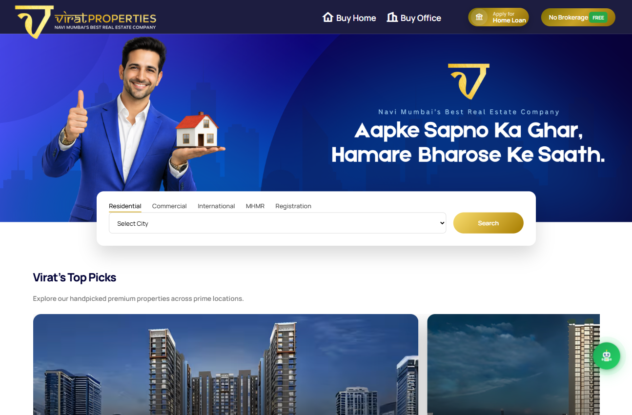 Virat Properties website